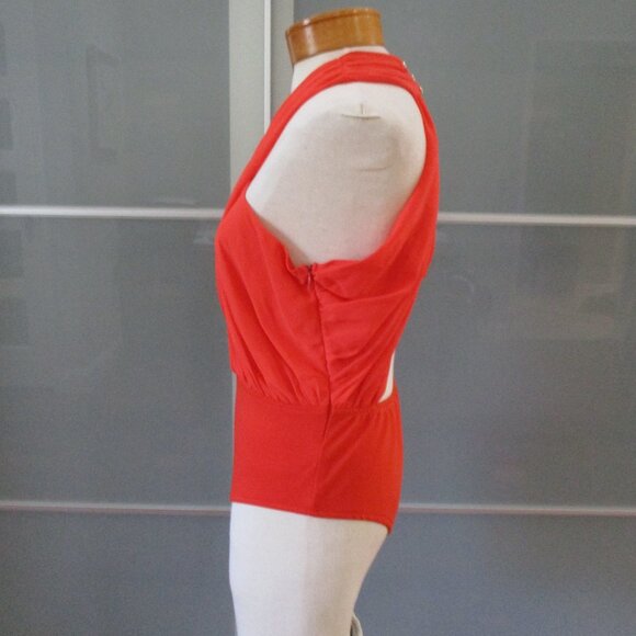 Akira Chicago Criss-Cross Neckline Open Back Bodysuit - Picture 2 of 6